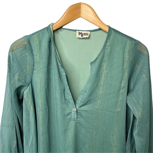 Show Me Your Mumu Perveen Pirate Tunic Top Dress Sage Green Size Medium - Picture 3 of 10